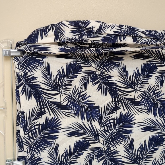 Small Linen Blend Panama Jack Tropical Palm Skirt Blue Skirt - Picture 4 of 11